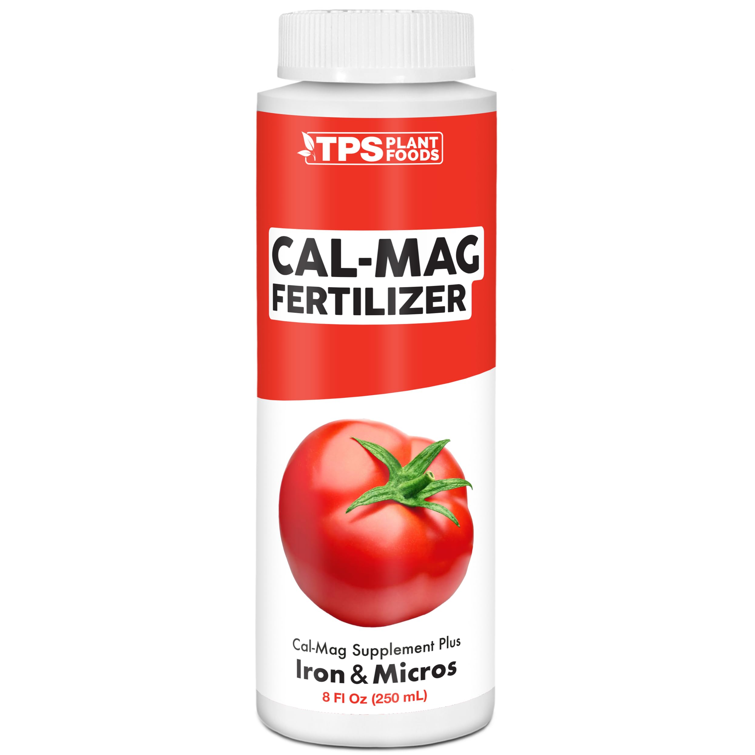 TPS NUTRIENTS Cal-Mag for Plants Plus Iron and Micros, Calcium and Magnesium, Prevent Common Deficiencies, 2-0-0 CalMag Liquid Plant Fertilizer 8 oz