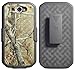 Case with Clip for CAT S48c, Nakedcellphone [Outdoor Camouflage] Tree Leaf Real Woods Camo Kickstand Cover with [Rotating/Ratchet] Belt Hip Holster Combo for Caterpillar CAT S48c Phone