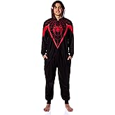 Marvel Spider-Man Miles Morales Union Suit Adult One Piece Hooded Pajamas