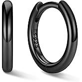 ChicSilver Sterling Silver Hoop Earrings for Women Hypoallergenic 925 Sterling Silver Huggie Earrings for Women Dainty Earring (8/10/12/14/16/18/20MM)