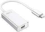USB C to Mini DP Adapter, ARKTEK Type C (male) to Mini DisplayPort (female) Cable Converter Supports 4K 1080P for Apple MacBook Series Chromebook Pixel and more (Aluminum Case, Silver)
