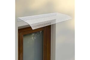 JAJADAH Awning Canopy, UV Rain Snow Protection, Rain Shelter, Thicken Clear Cover Maintenance-Free Awning, Polycarbonate Sheet No Brackets for Front Door/Porch Patio Roof (31.5" x 15.75")