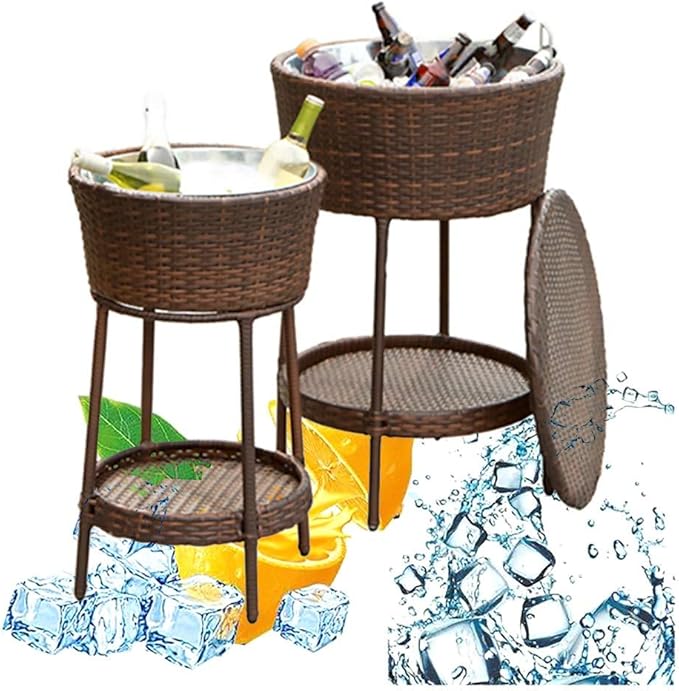 Compra Mesa de Jardín Enfriador Bebidas por Hielo, Mesa De Bar De Cubos