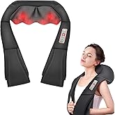 Eulay Shiatsu Neck and Shoulder Massager with Heat, Back Massager-Electric Deep Tissue 3D Kneading Massage for Shoulder Leg,Body Muscle Pain Relief,Home,Office,Car, Best Gifts for Women Men Mom Dad