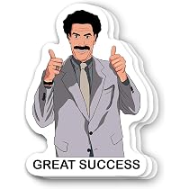 Amazon.com: (3Pcs) Borat Great Success Vinyl Sticker 3 Inch for ...