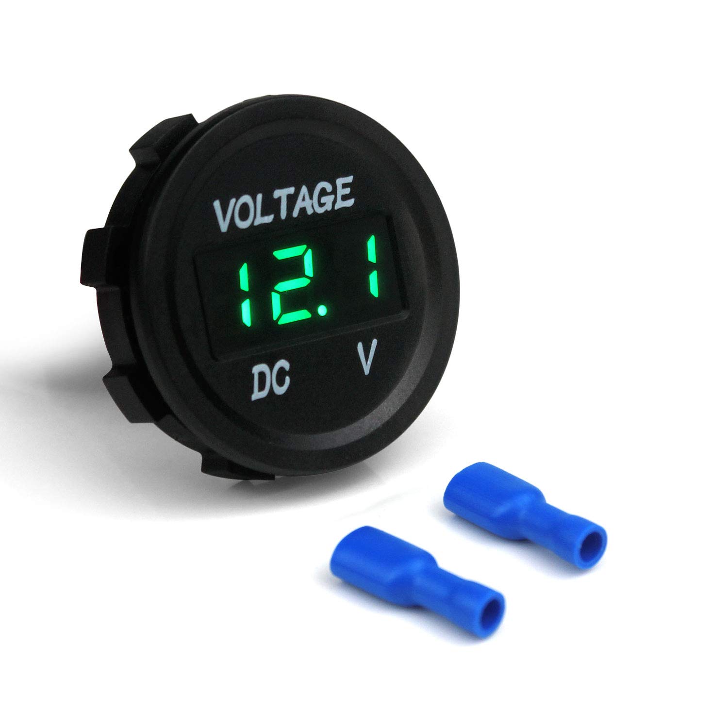 Ytian Mini Universal LED Digital Display Voltmeter, 12-24V DC, Measures 5-48V, for Car, Motorcycle, Truck, Boat, Marine Vehicle, Battery Status Monitor