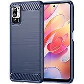 GTBDEKI Case for Redmi Note 10 5G/Poco M3 Pro/Redmi Note 10T 5G M2103K19G Case, Carbon Fiber Shockproof Slim Silicone Rugged Soft TPU Back Phone Cover for Xiaomi Redmi Note 10 5G Blue