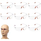 LFRANK 8 Pack of Safety Protection Glasses－Protective Glasses, Safety Goggles Eyewear Eyeglasses for Eye Protection with Clea