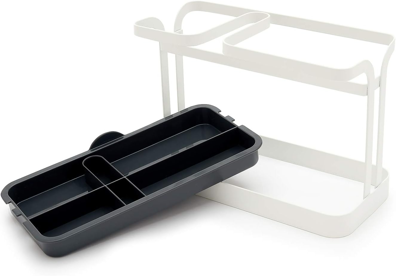 simplywire - Sink Tidy/Caddy - Retro Flat Steel Wire Kitchen Sink Organiser - White, 21cm (W) x 10cm (D) x 14cm (H) - Image 5