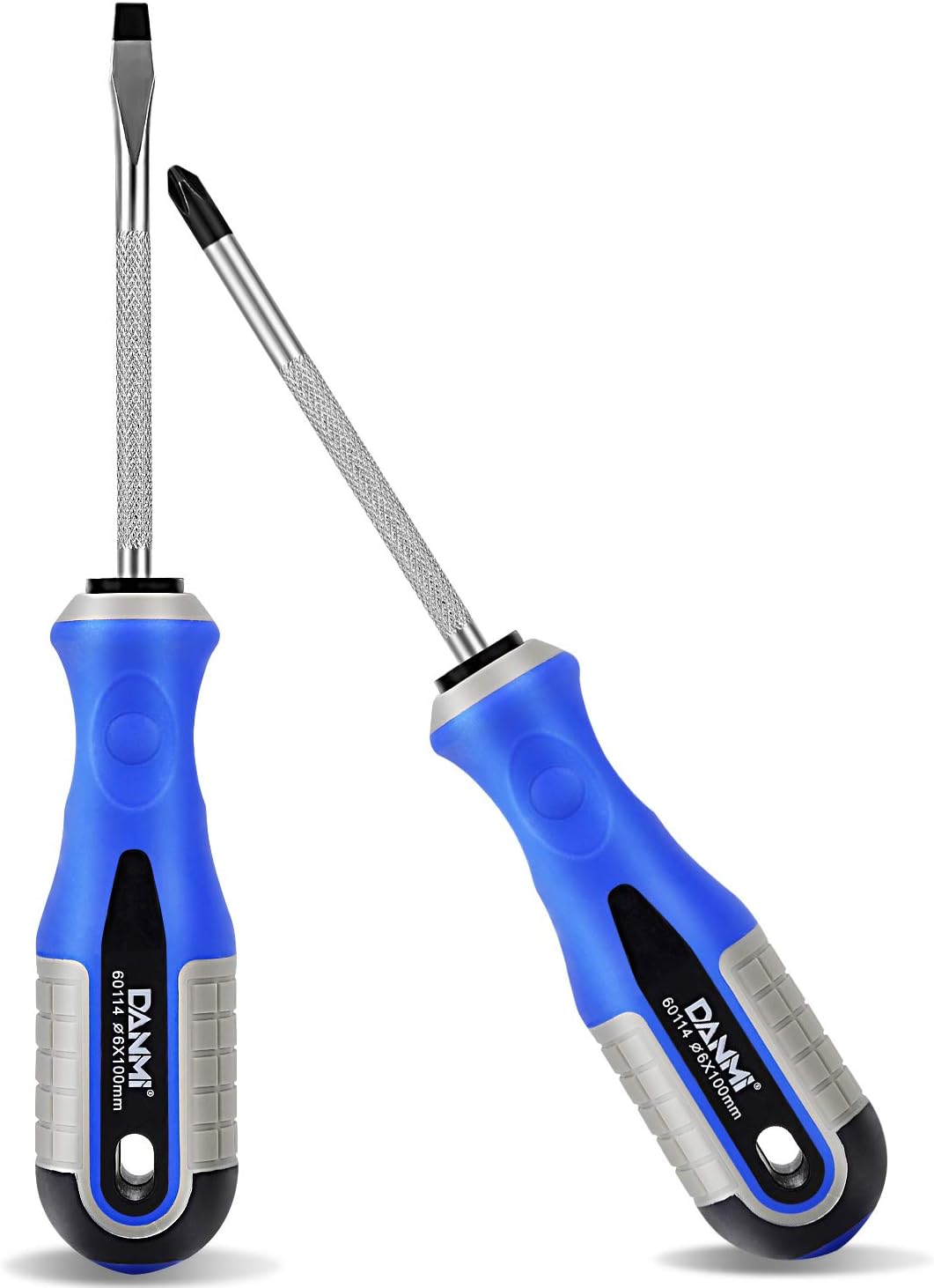 AbeTammy 2-Piece Screwdriver Set, 3.89 inch Shaft Non-Slip Grip Screwdriver Magnetic Tip 6mm PH2 Slotted/Phillips Screwdrivers, Drop Forged Chrome-Vanadium Shaft (Phillips Slotted Screwdriver Set) - - 