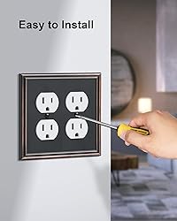 TREEWELL 2-Pack Double Duplex Outlet Cover, Aged