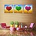 DZL Art 3 Panels H72133 Love Trees Canvas Framed Wall Art Painting For Home Decor