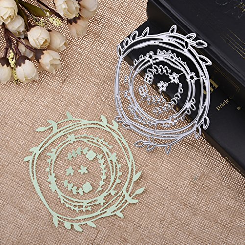 Feamos Wreath Cutting Dies Creative Cards Making and Papercrafting for DIY Carbon Steel Silver Christmas Festival Gift