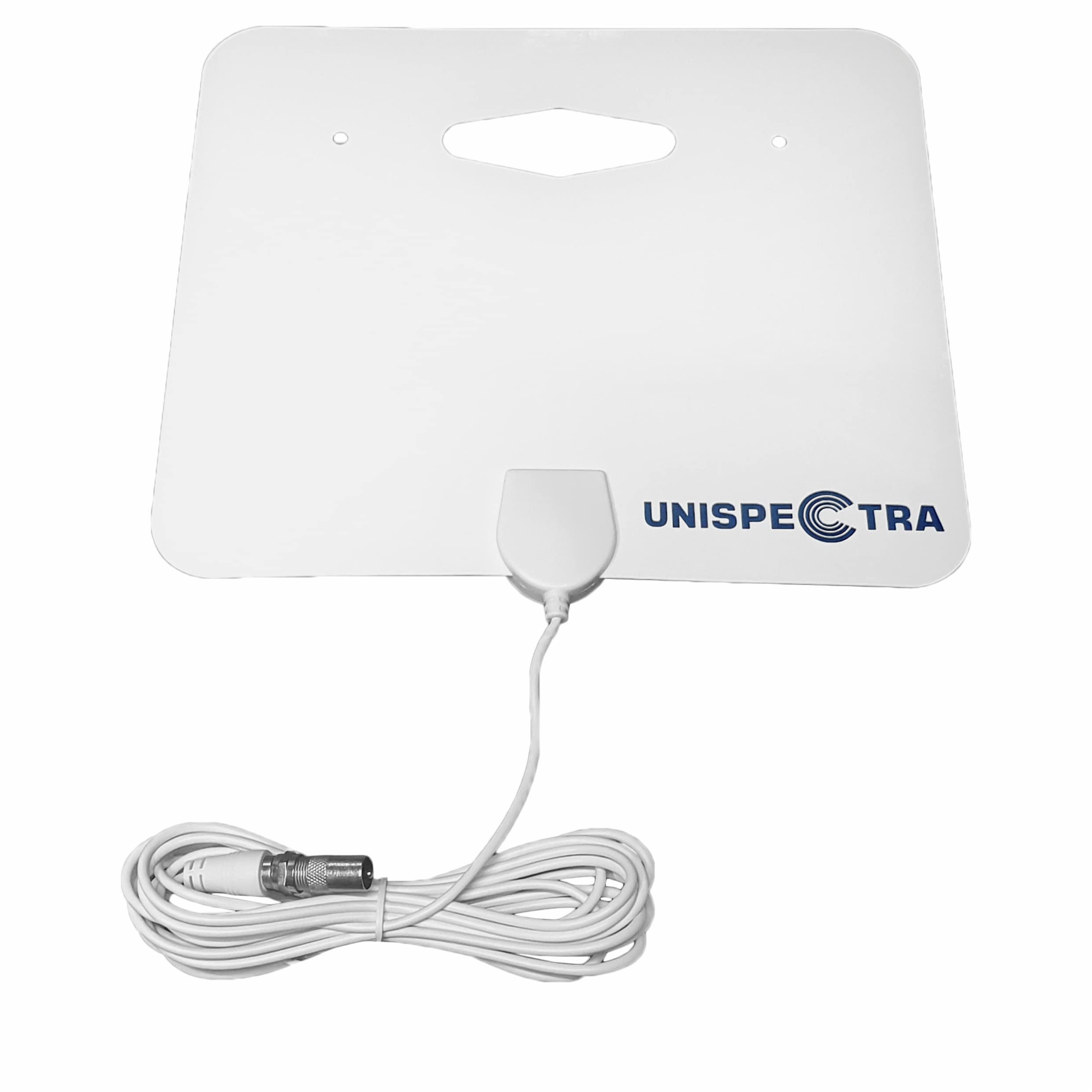 Unispectra® - Paper Thin High Gain Digital HD TV Aerial with Multiple Fixing Options for Freeview HD. Compact, Light and Portable Flat Antenna for DVB-T, DVB-T2 and DAB (F3DBW)