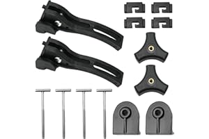 DUZFOREI 2 Pcs Front Rear Clamp Cover Clamp Set, Universal Tonneau Cover Parts with T Bolt, Rear Clamp, Front Clamp, Triangul