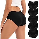 INNERSY Women's Seamless Underwear No Show Invisible Lightweight Hipster Panties 5-Pack