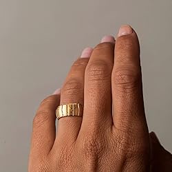 MYEARS Women Ring Gold Pumpkin Chunky Croissant