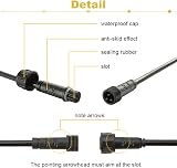 GEYUEYA Home 3 Pin Extension Cable for Decking Lights 1M 2700K-6500K IP67 view 2