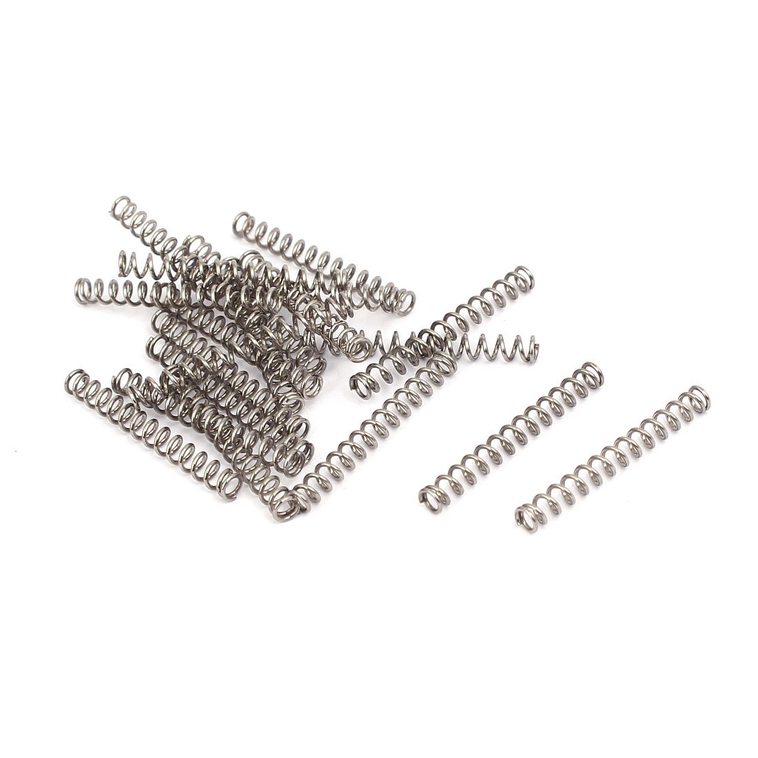 sourcingmap Compression Spring,304 Stainless Steel,3mm OD,0.5mm Wire Size,25mm Free Length,Silver Tone,20Pcs