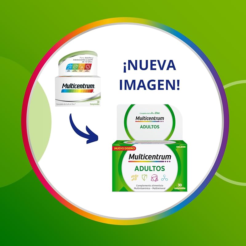 Multicentrum Multivitamínico e Suplemento Dietético Multimineral para Adultos e Adolescentes, Sem Glúten, 90 Comprimidos
