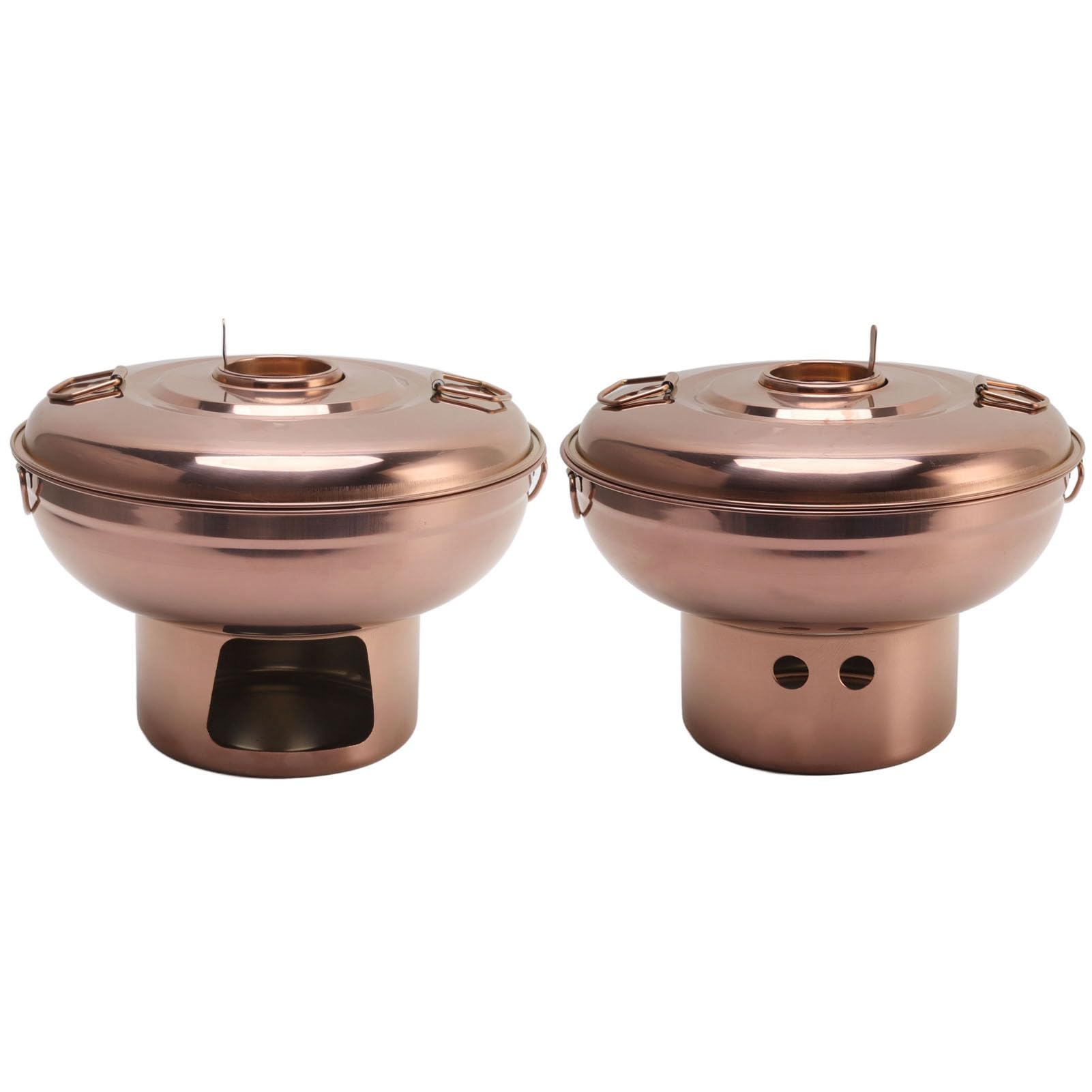 Charcoal Hotpot, Stainless Steel Chinese Charcoal Hot Pot with Reinforced Handles Dry Ice Hot Pots Single Person Small Hotpot for Induction Cooker, Gas Cooker, Electric Cooker