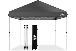 AIGOCANO Pop up Canopy Tent,10x10 Instant Outdoor Canopy for Parties with Wheeled Bag(Grey)