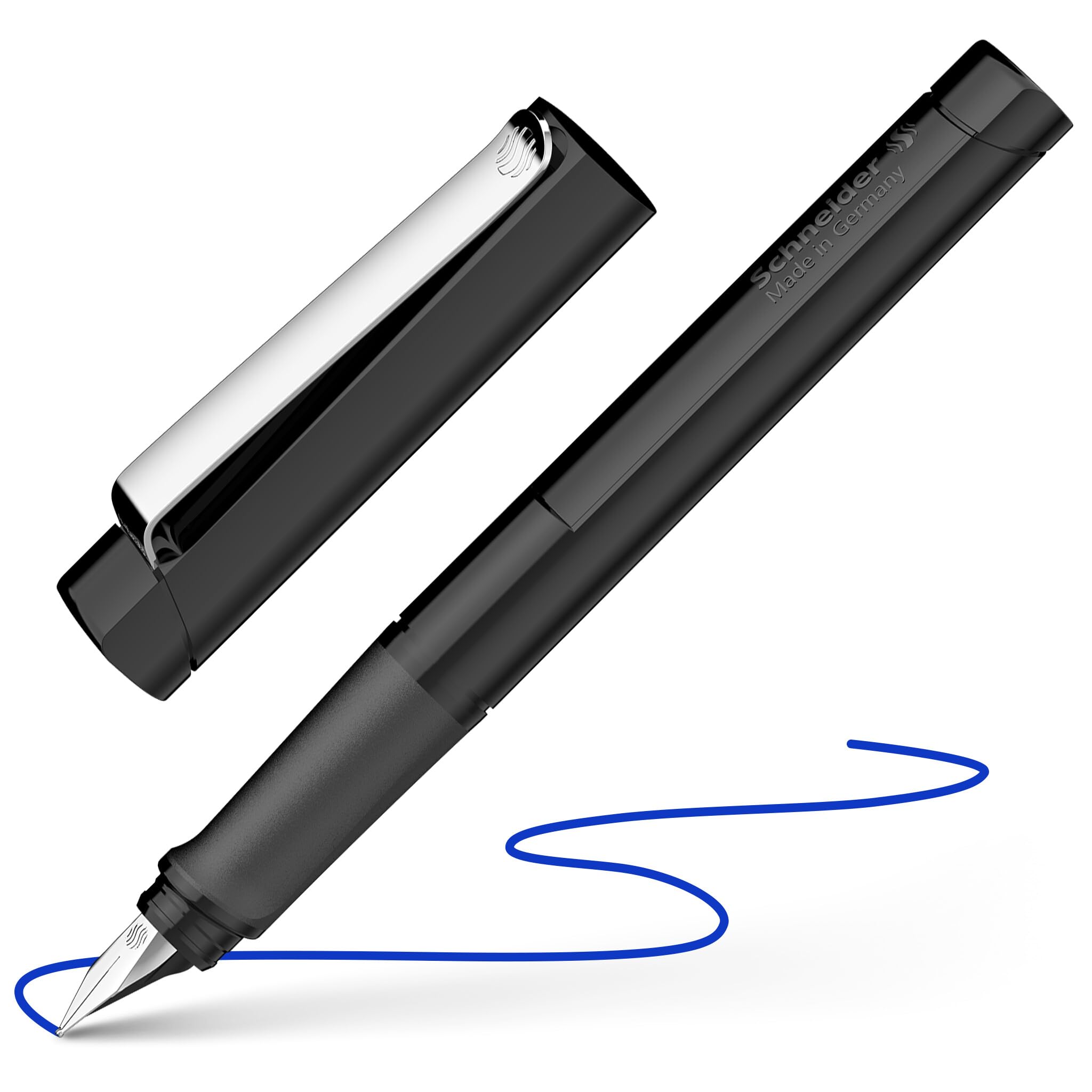 Schneider Fountain Pen Left-Handed Black and White