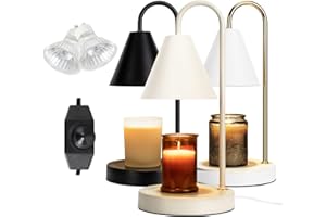 Aimoptg Candle Warmer Lamp,Electric Candle Warmer with Dimmable Light,Scented Wax Melter,No Smoke,Compatible with Various Jar,with 2 Light Bulbs,Home Decor Gifts-Milk Coffee