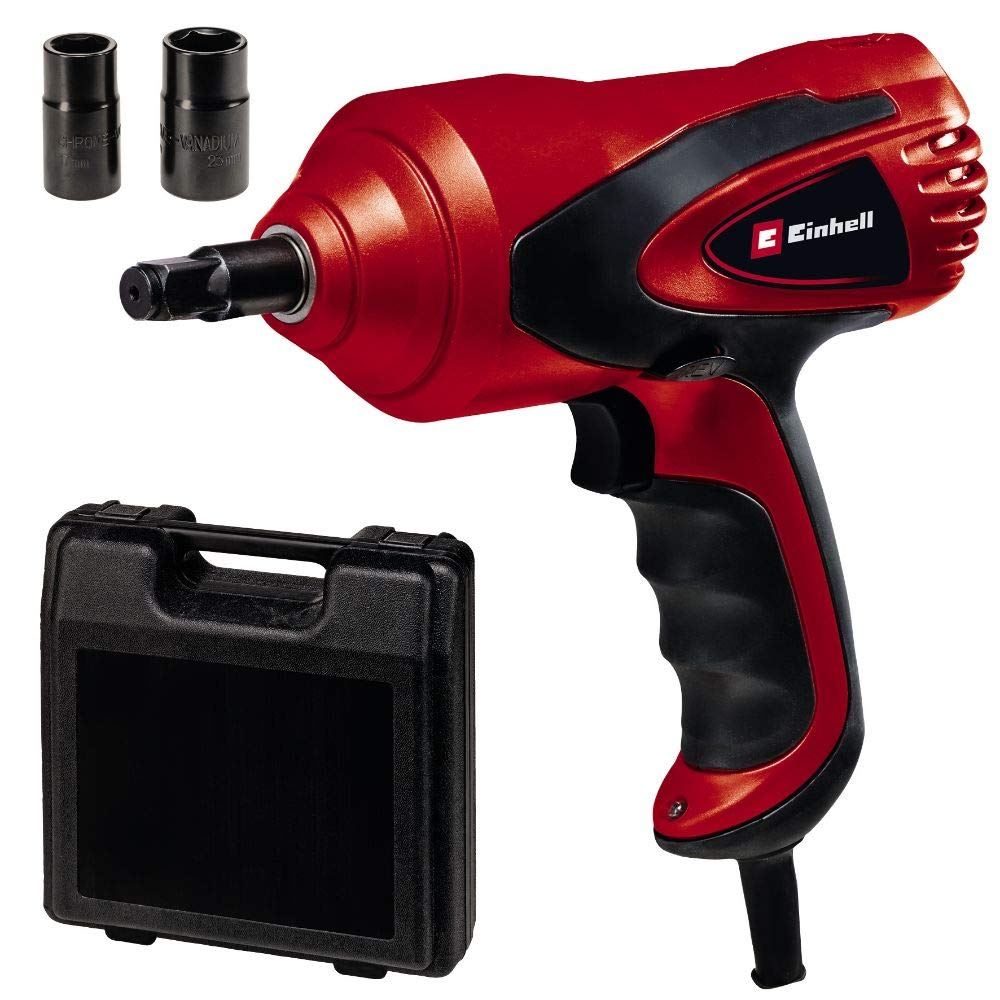 Einhell 2048312 Car Impact Wrench CC-HS 44531 (12 V, Max. 350 Nm Release Torque, Integrated Spirit Level, LED Light, incl. 2 sockets with 17/19 and 21/23 mm, case)