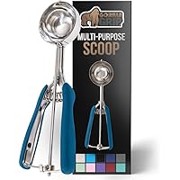 Gorilla Grip Premium Stainless Steel, Spring-Loaded Scoop for Fruit, Cookie and Ice Cream, Easy Squeeze and Clean Release, Co