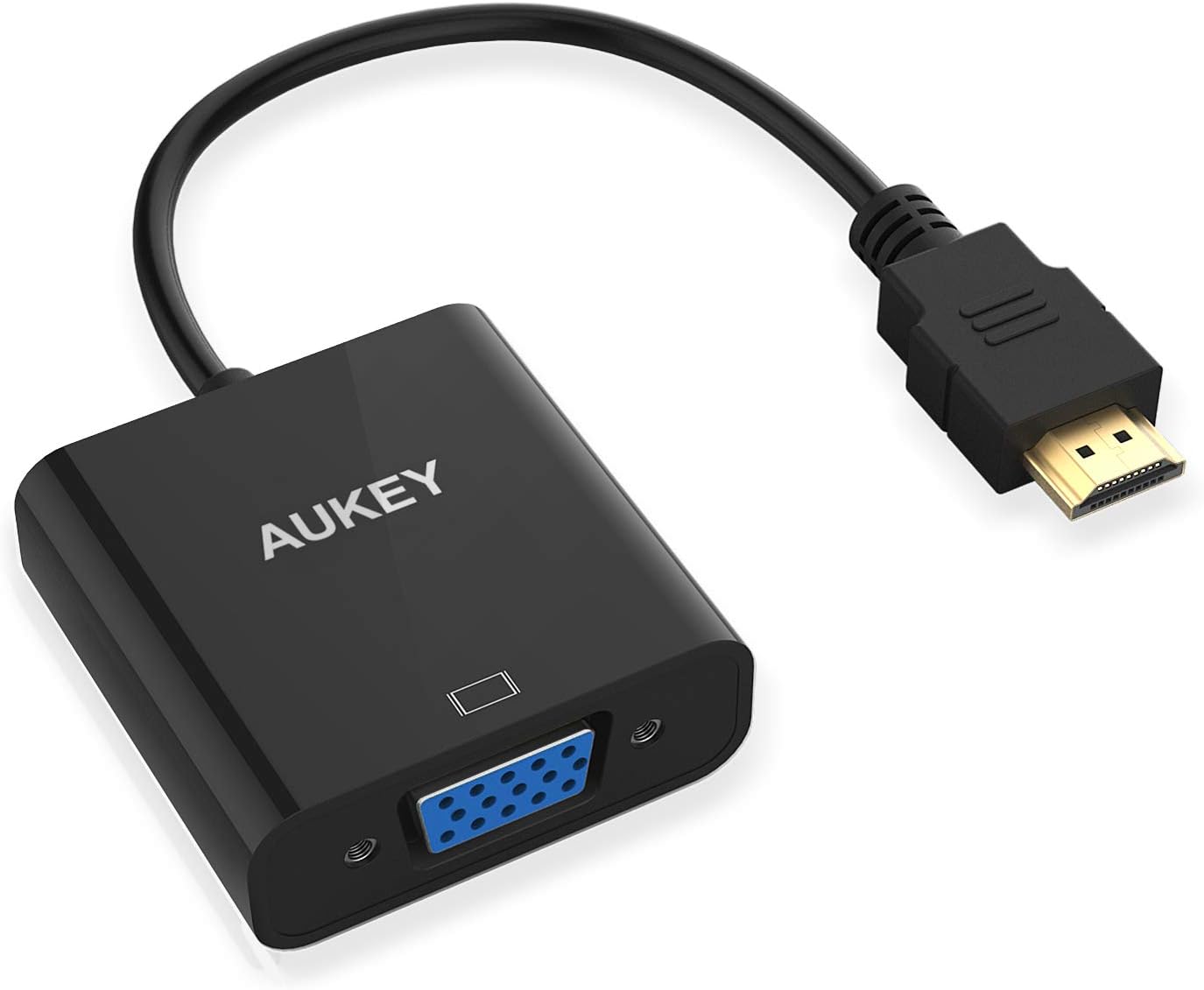 AUKEY HDMI to VGA 1080p Adapter (HDMI Male to VGA Female) - Compatible with PC, TV Box, HDTV, Xbox – Black