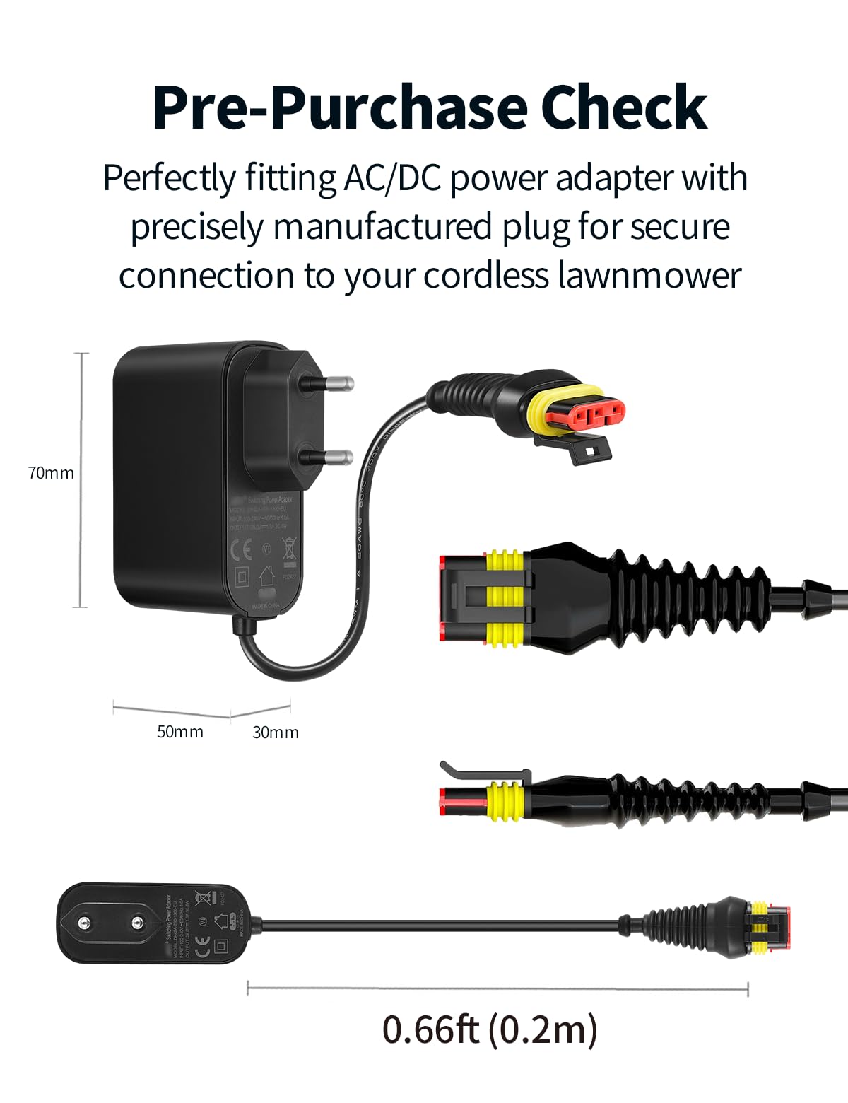 28 V 1,3A Adapter Rasenmäher Netzteil, Kompatibel mit Gardena R50Li, R80Li, R40li, R45Li, R70Li, Sileno City, Sileno Life, Sileno Minimo Rasenmäher, Husqvarna Automower 105, 310, 315, 315X Mähroboter 4