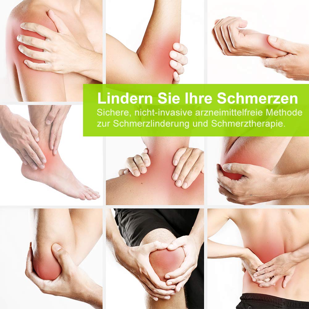 Auvon Tens Device, Rechargeable Stimulation Device for Pain with 24 Training Programmes, 2 Channels and 10 Pieces 2 x 2 Inch Premium Electrode Pads with Patented Design