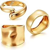 Dormklss Gold Cuff Bracelets for Women Chunky Bangle Bracelets Wide Thick Twisted Hinged Bracelet Trendy Irregular Statement Opening Bracelet Minimalist Bangle Jewelry Gift