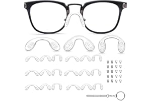 PPIOOY 21 Pcs Silicone Glasses U Shaped Screw-in Nose Pads Eyeglass Nose Pads Transparent Soft Non-Slip one-Piece Silicone Nose Pads for Eyeglass Glasses Sunglasses 3 Size (42 mm、31mm、27mm)