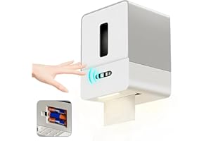 AIAURVL Xquyk Automatic Paper Towel Dispenser Touchless for Kitchen Bathroom Wall Under Counter Mount Auto Cabinet Smart Touch Commercial Holder Electric Motion Sensor Hand Towel for Toilet (Gray Battery)