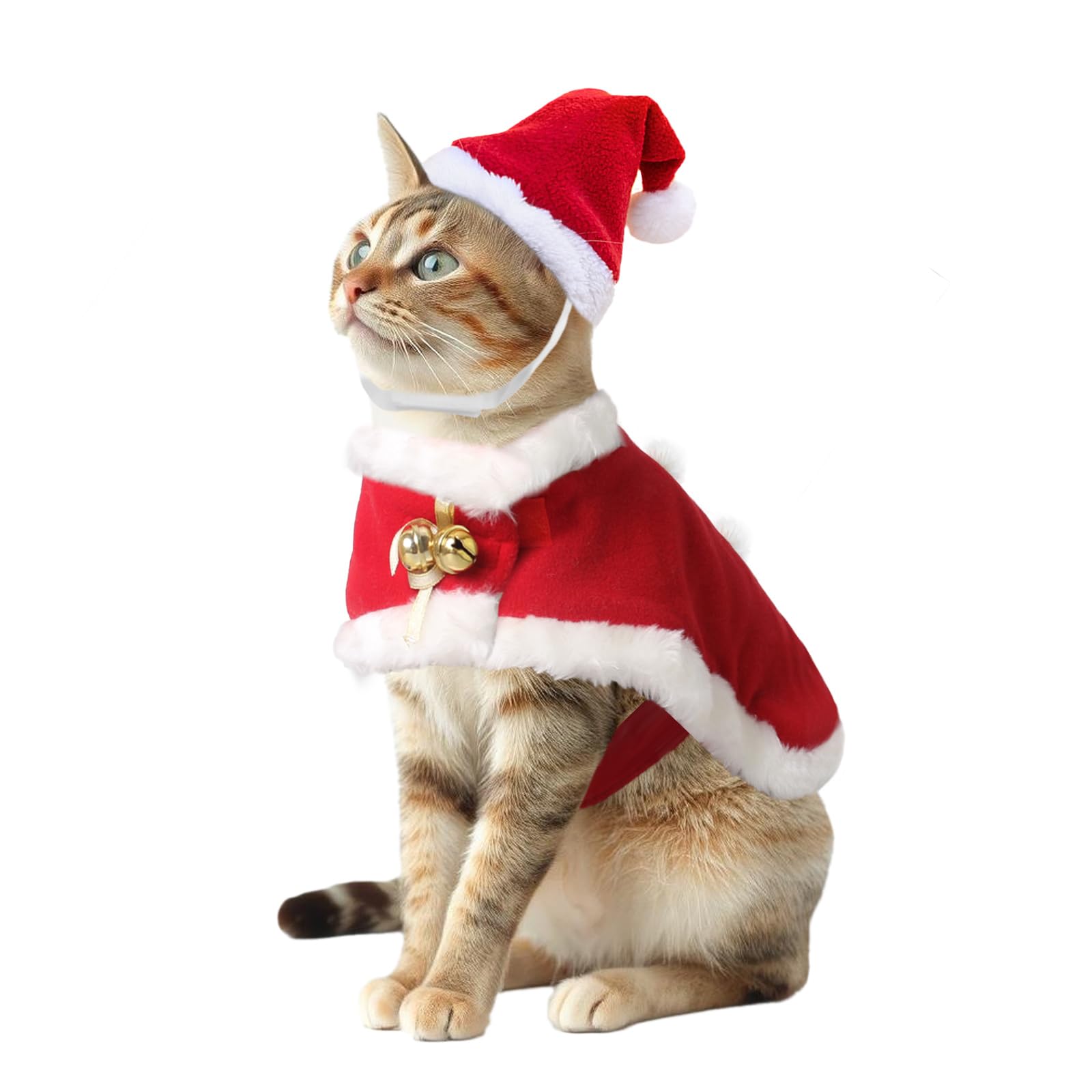 Namsan Cat and Dog Christmas Outfit - Pet Santa Costume With Xmas Hat and Cloak for Small Kitten and Puppy