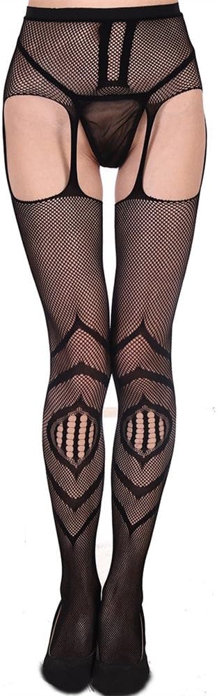 XYlove Women's Sexy Fishnet Tights Suspender Pantyhose Stockings lingerie Black