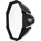 ULANZI FOLD QS30 Octagonal Softbox, 11.81 inch/30cm Mini Bowens Mount Quick Release Octagonal Softbox with Soft Cloth &amp; Honeycomb Grid, Lightweight &amp; Foldable Portable Light Diffuser for COB Light