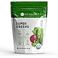 Kate Naturals Organic Super Greens Powder. Daily Greens Superfood Blend with Probiotics & Fiber for Smoothies and Juice (30 Servings, 8oz, Natural)