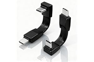 Duttek Short USB C Thunderbolt 5 Cable 6.5CM/2.56inch,[ 80Gbps/204W PD Fast Charging /8K@60Hz] 90 Degree USB C Male to Male C