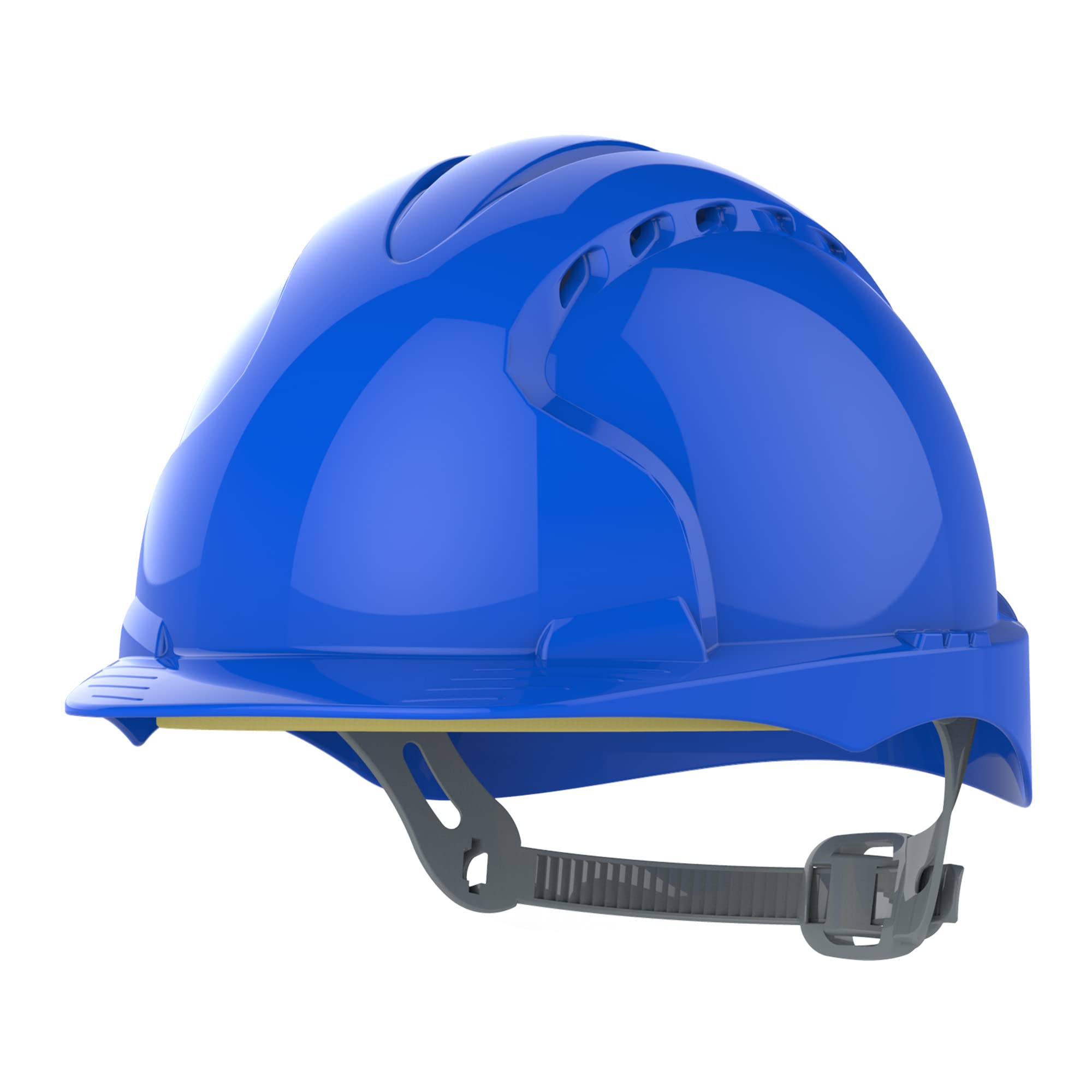 JSP EVO2 Safety Helmet Hard Hat - Vented - Blue - Slip Ratchet Adjustment - Adjustable Precision Fit Harness - Lightweight - For Construction, Building, Civil Engineering & Industry - EN397