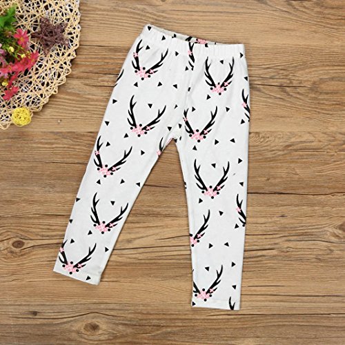 HOT SALE! Napoo 3PCS Girls Christmas Plum Giraffe Tunic Dress +Pants+Scarf Clothes Outfits (6T, Black)