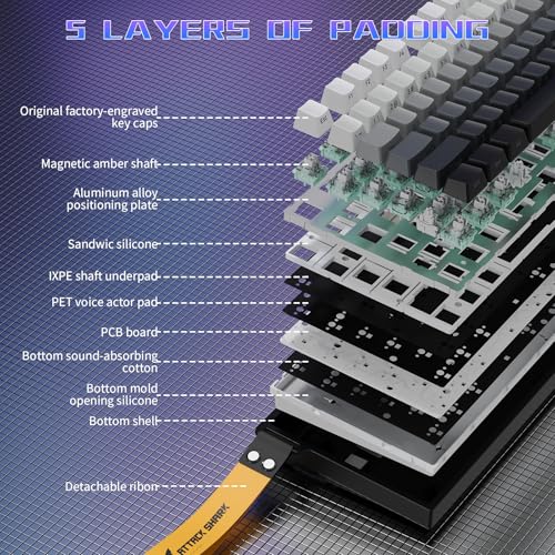 ATTACK SHARK R82 Wired 75% Gaming Keyboard Magnetic Switch + C01ULTRA LED Cable Ultra Precision 0.005mm RT RGB QWERTY Sound Absorption (Moonlit Night)