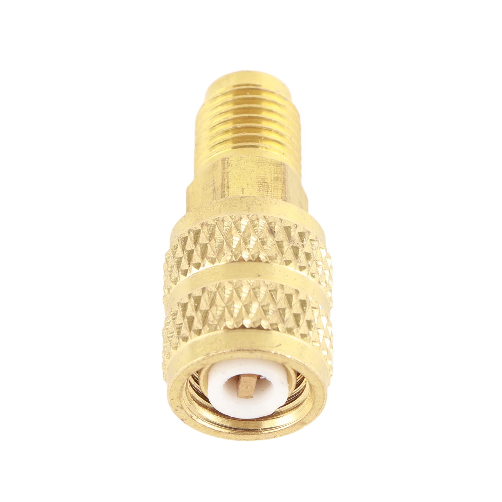 Brass HVAC Adapter 1/4 Inch Male SAE to 5/16 Inch Female SAE R410A A/C Connector for Air Conditioning Refrigeration Systems