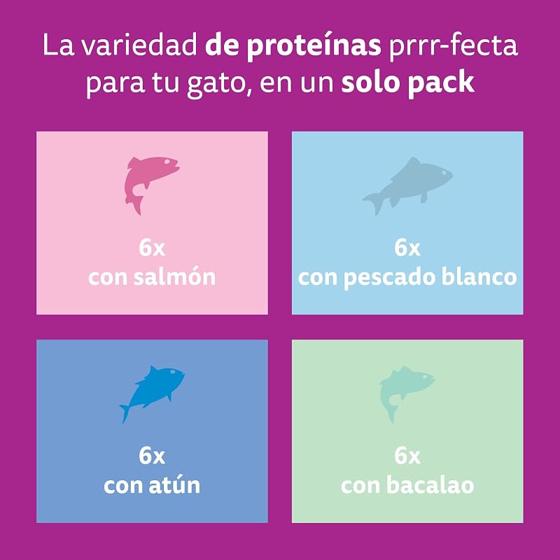 Comida Húmeda para Gatos Adultos Selección Pescados en Gelatina (Multipack 4x12x85g)