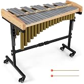 Giantex 32 Note Glockenspiel Marimba with Adjustable Stand &amp; Wheels, Metal Xylophone Percussion Instrument with Aluminum Bars, Resonator Tubes &amp; Mallets for Classroom, Students &amp; Performance