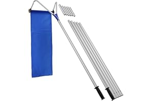 Goture 21ft Snow Roof Rake with Wheels & 420D Oxford Slide, Adjustable Aluminum Telescopic Roof Snow Removal Tool