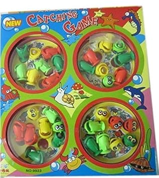 Zaid collections Fish Catching Game with 4 Pools,32 Small Multicolored Fishes,4 Magnetic Fishing Rods(Battery Operated) (2-4 Players Game)