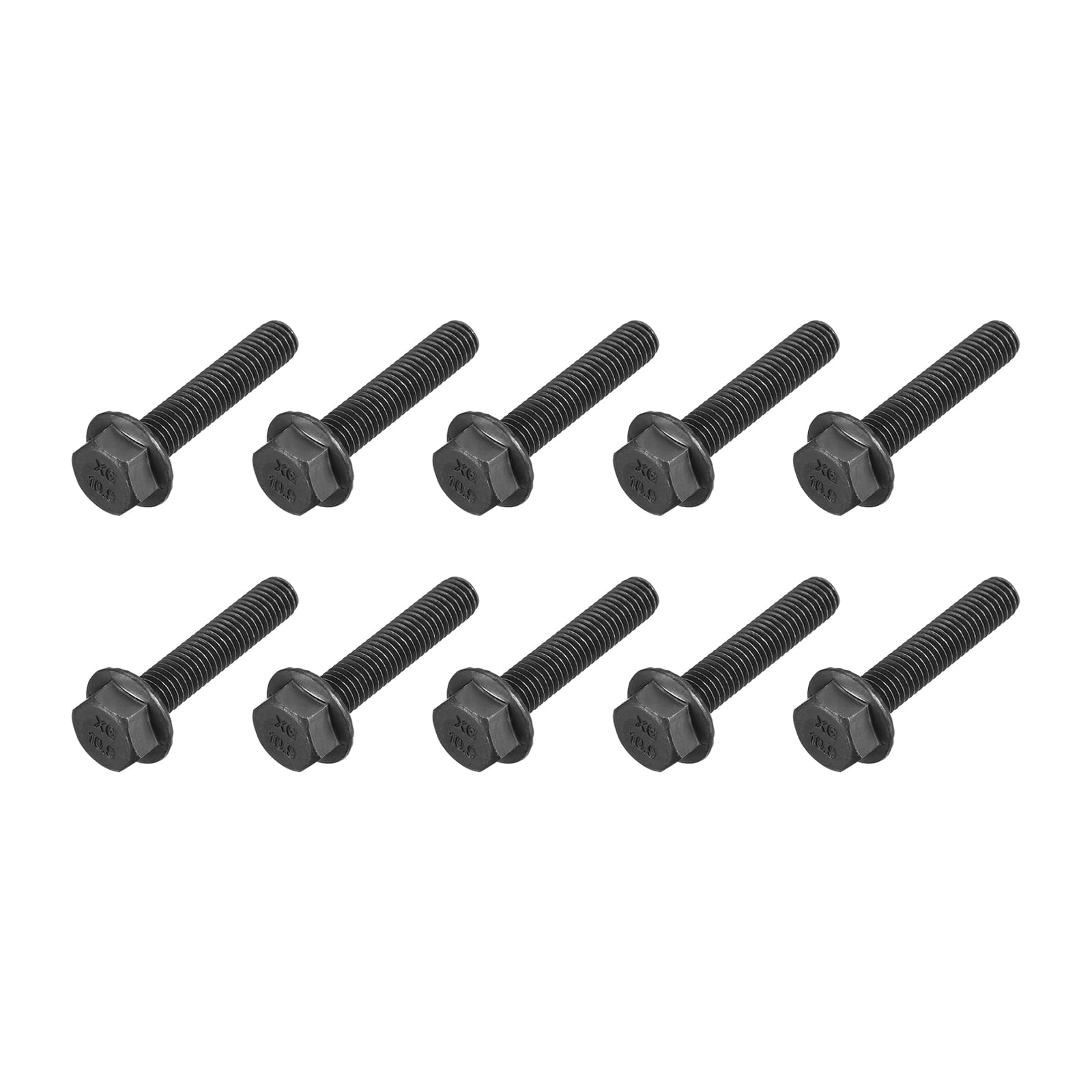 METALLIXITY Flanged Hex Head Bolts (M8x40mm) 20pcs, Hexagon Serrated Flange Bolt Fully Thread Screw - for House Construction Hardware Fasteners โ image 1